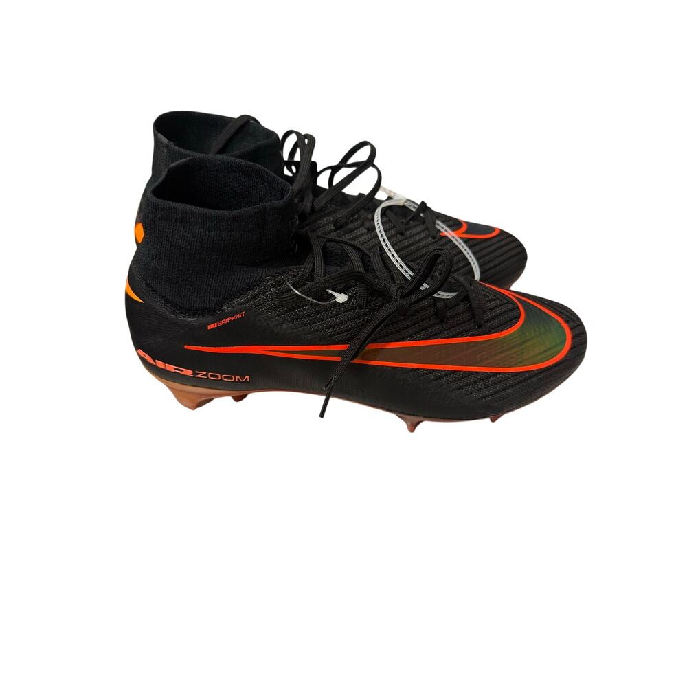 Nike Alpha Zoom Elite IF4000-088 Football Cleats Black Orange Men’s Size 8 NWT